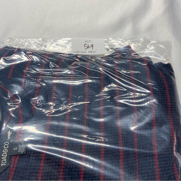 Toad&Co Dress Foothills Long Sleeve Waffle Knit Navy Red Organic Cotton Small - Picture 12 of 15